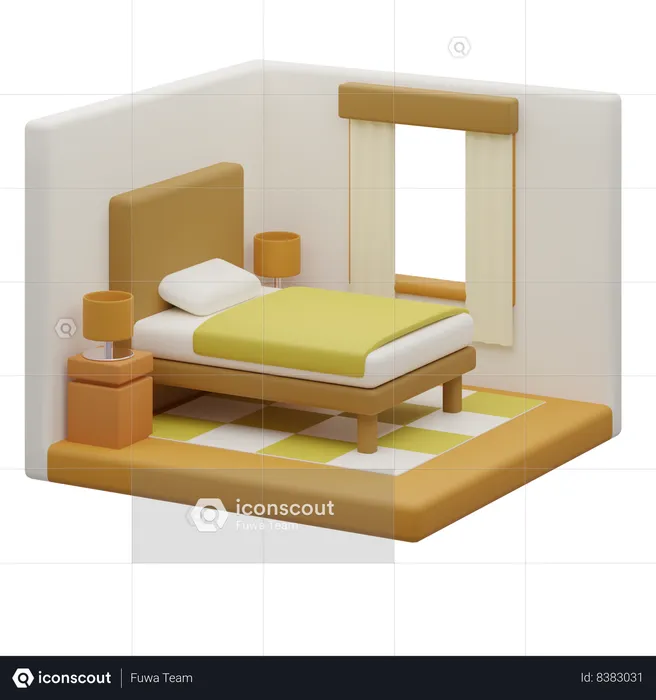 Chambre à coucher  3D Icon