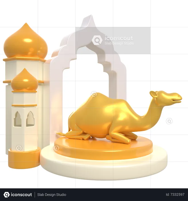 Podium de chameau  3D Illustration