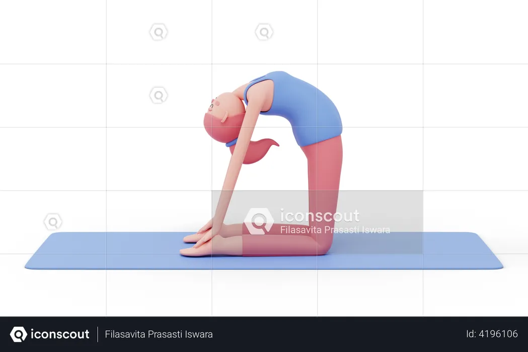 Pose de yoga chameau  3D Illustration