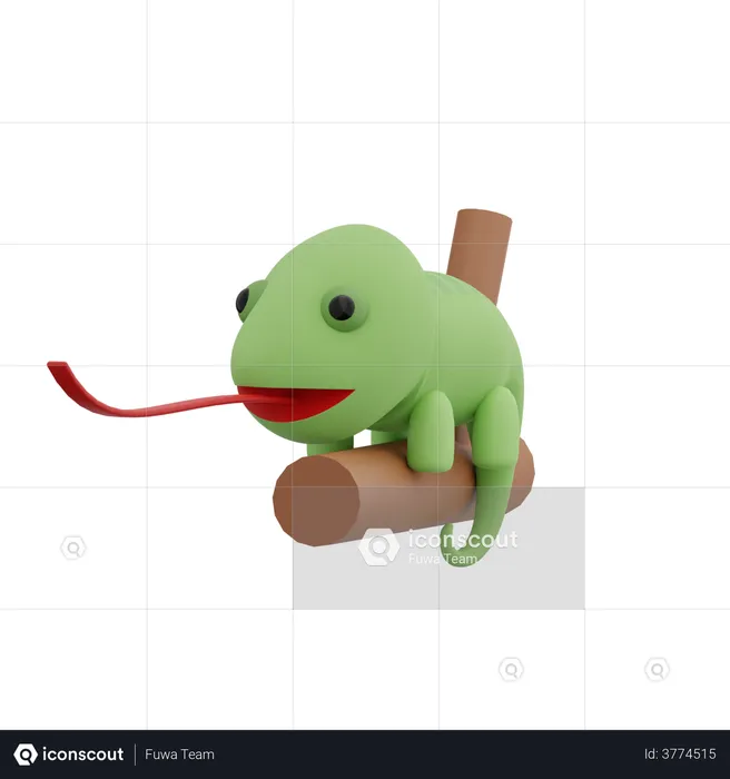 Chameleon  3D Illustration