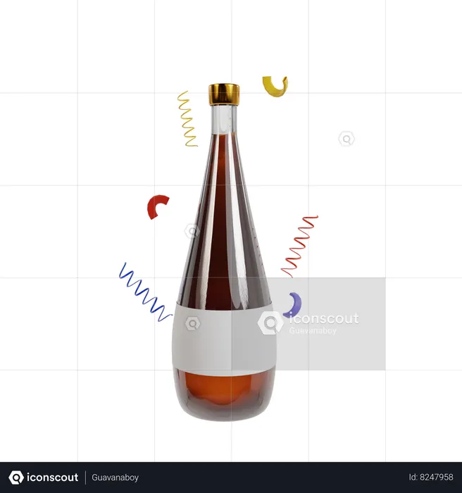 Champagne Bottle  3D Icon