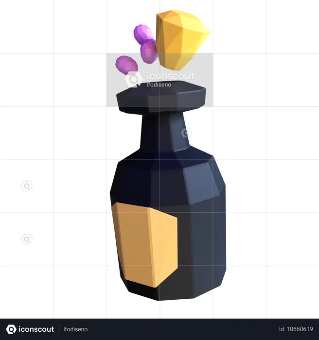 Champagne Bottle  3D Icon