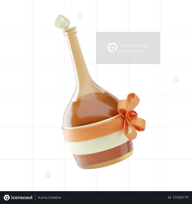 Champagne Bottle  3D Icon