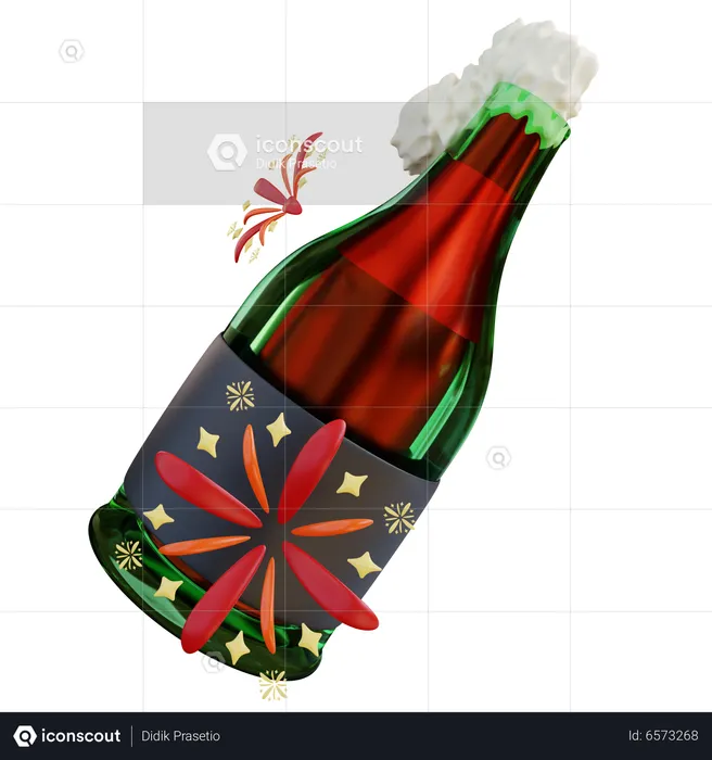 Champagne Bottle  3D Icon