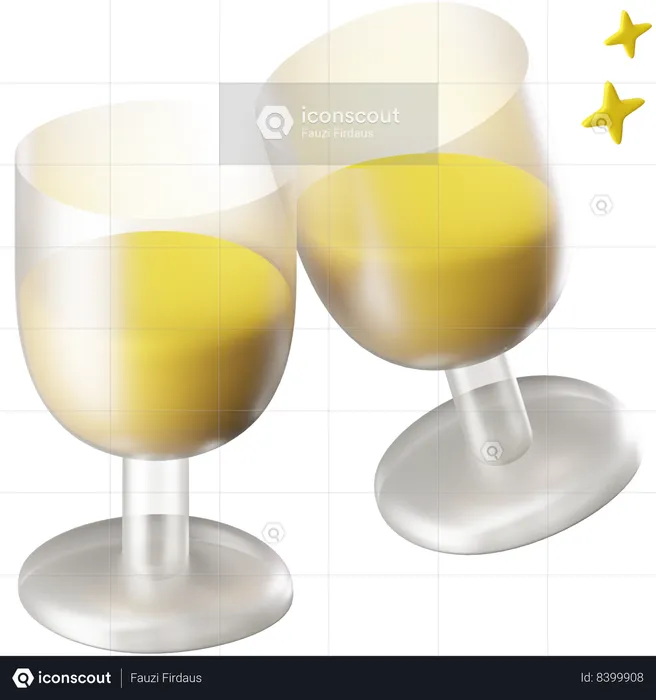 Champagne Glasses  3D Icon