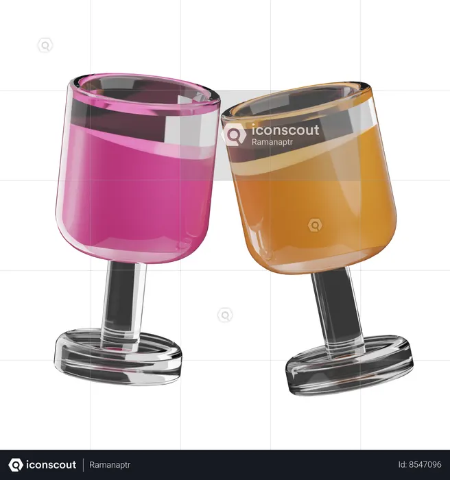Champagne Glasses  3D Icon