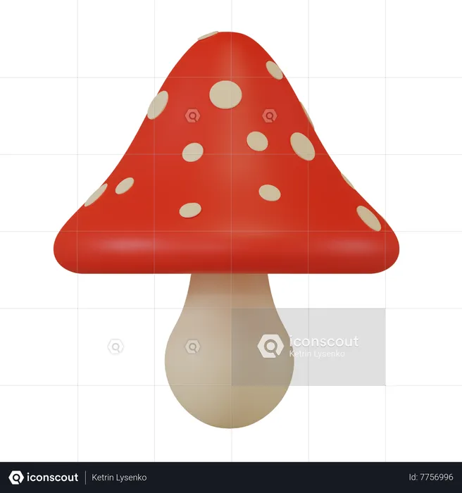 Champignon rouge  3D Icon