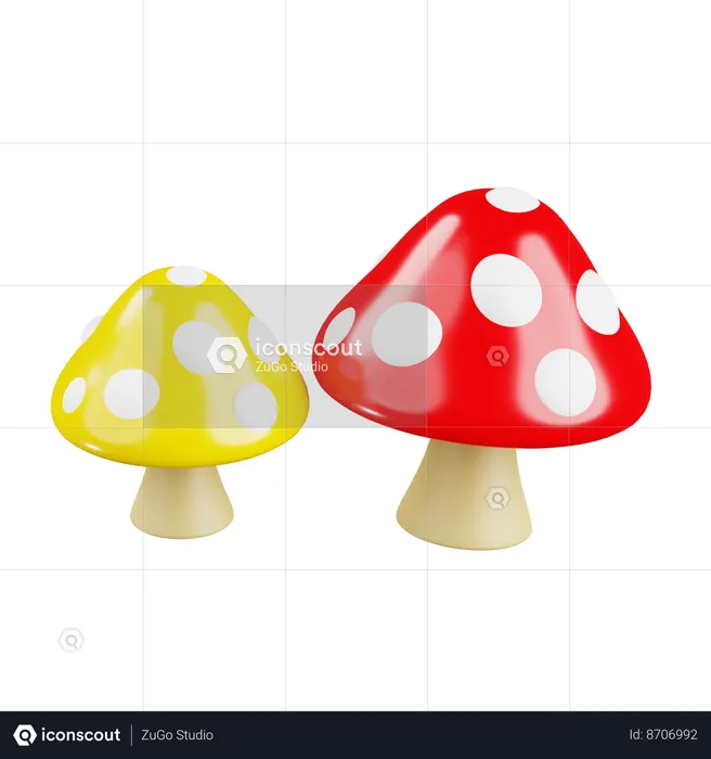 Souche de champignon  3D Icon