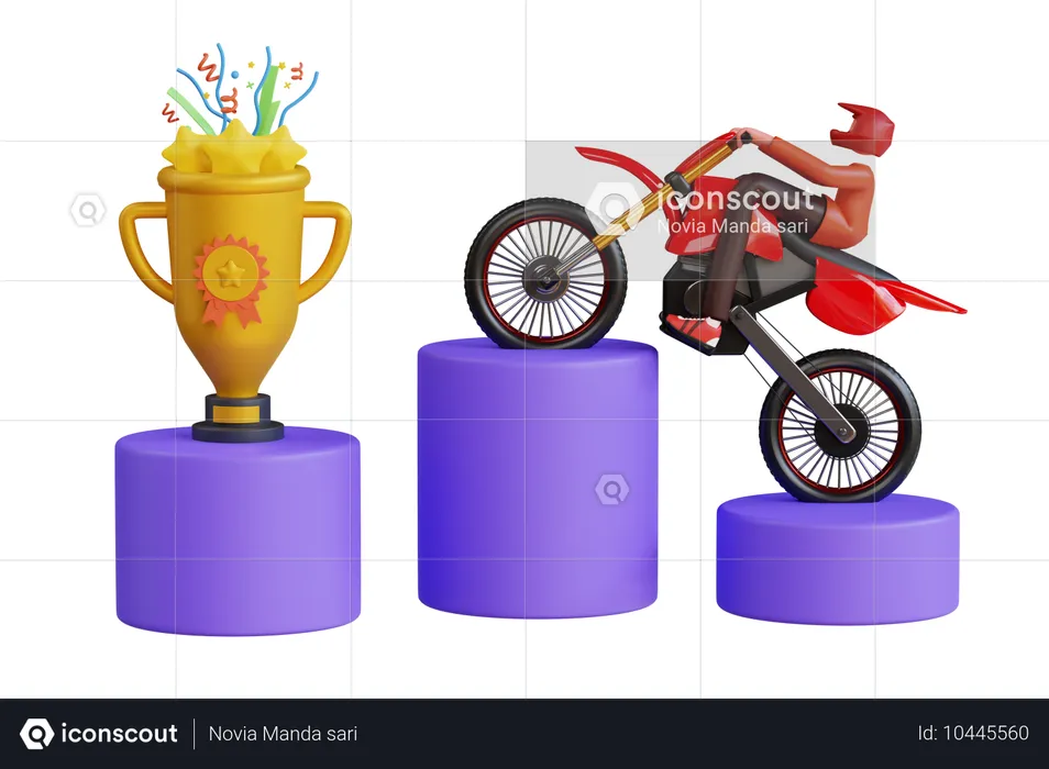 Champion de motocross  3D Icon