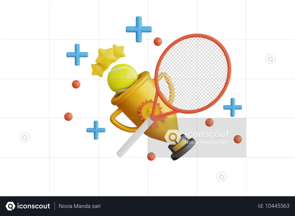 Champion de tennis  3D Icon