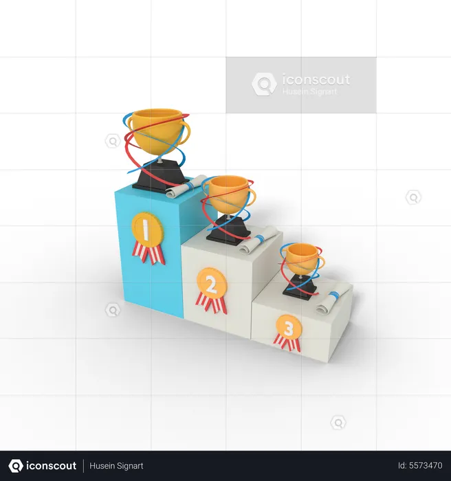 Champion education trophy  3D Illustration