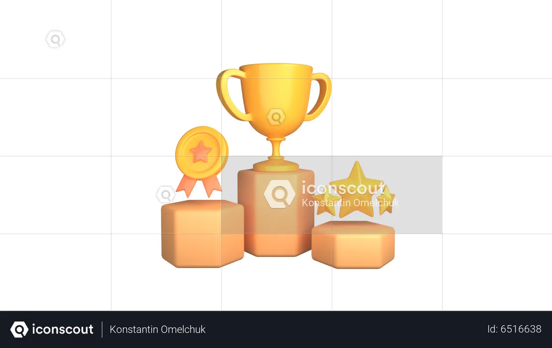 Champion trophys  3D Illustration