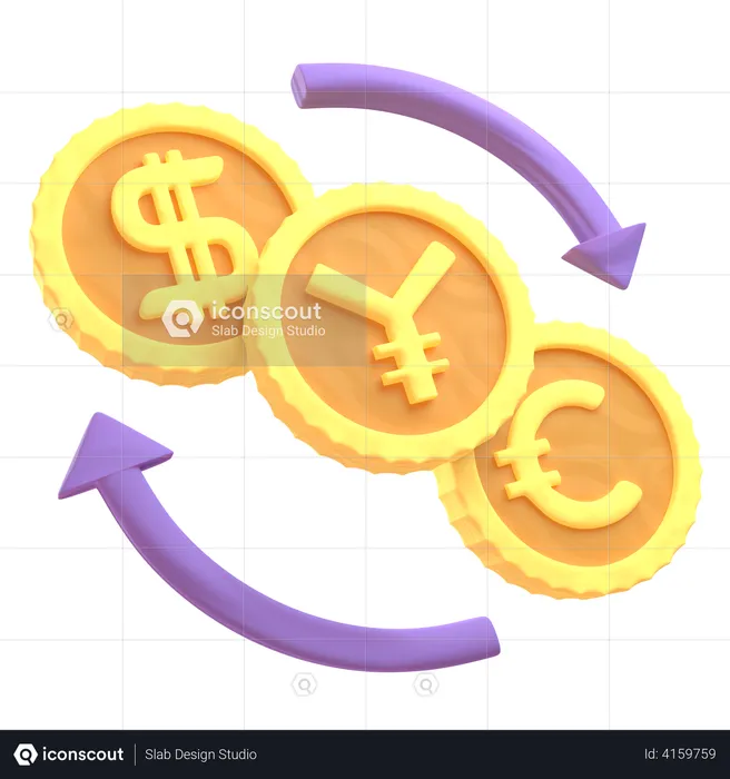 Échange de devises  3D Illustration