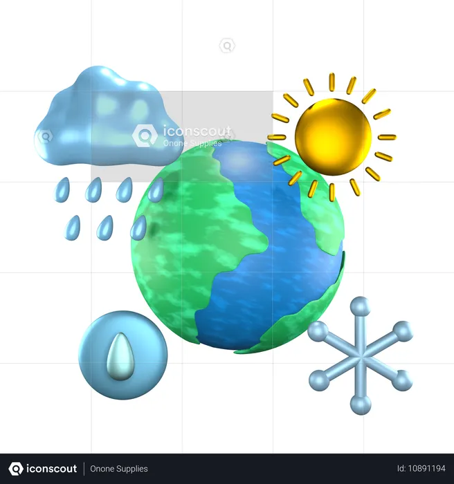 Changement climatique  3D Icon