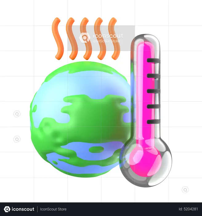 Changement climatique mondial  3D Icon