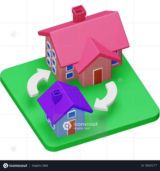 Changement de maison  3D Icon