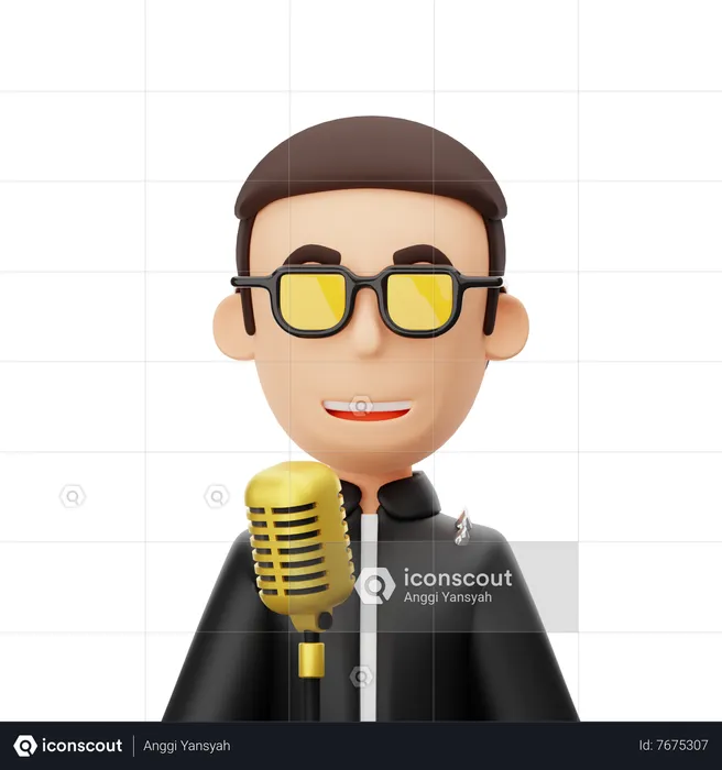 Chanteur  3D Icon