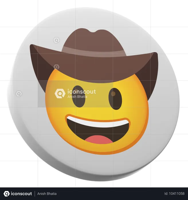 Visage de chapeau de cowboy Emoji 3D Icon