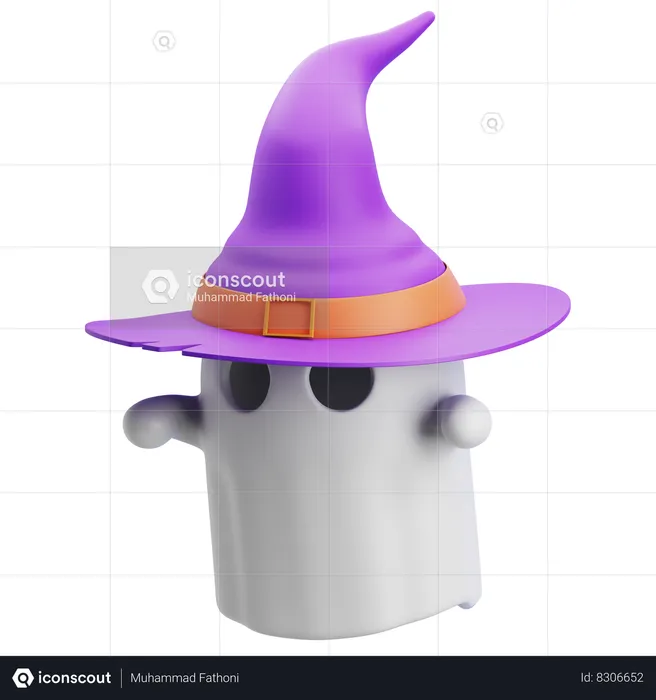 Fantasma usando chapéu  3D Icon