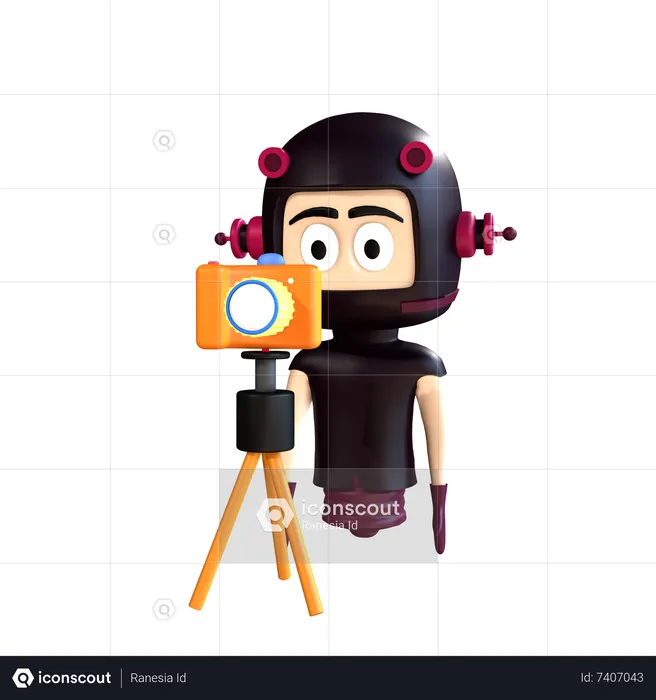 Character clicking photo  3D Illustration