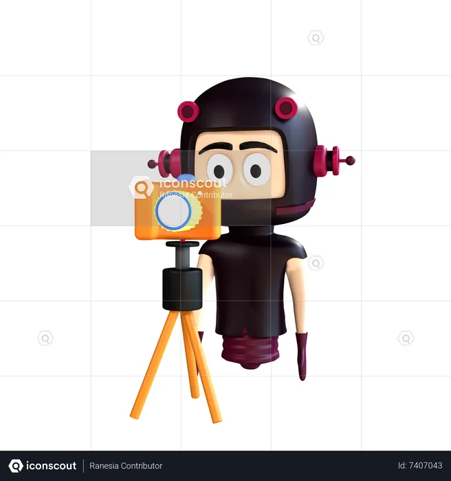 Character clicking photo  3D Illustration