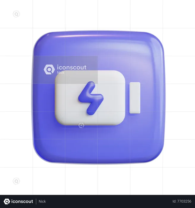 Batterie en charge  3D Icon