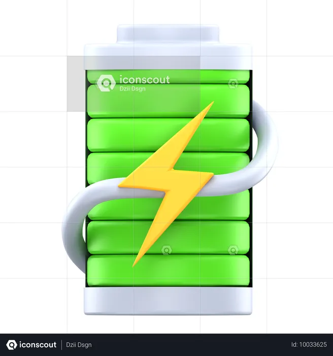 Batterie en charge  3D Icon