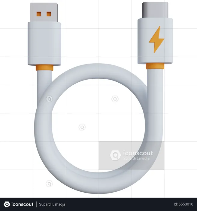 Charging Cable  3D Icon