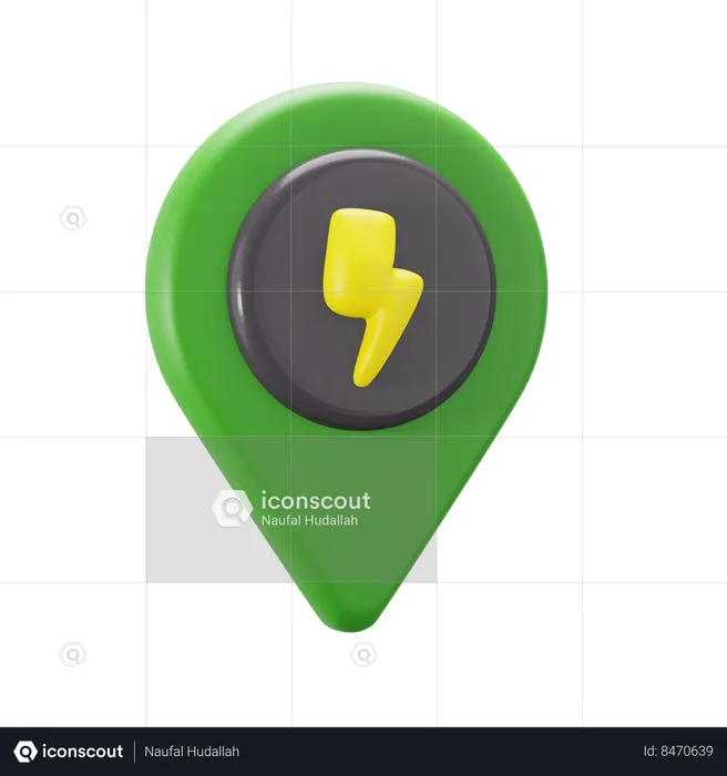 Charging Spot Location  3D Icon
