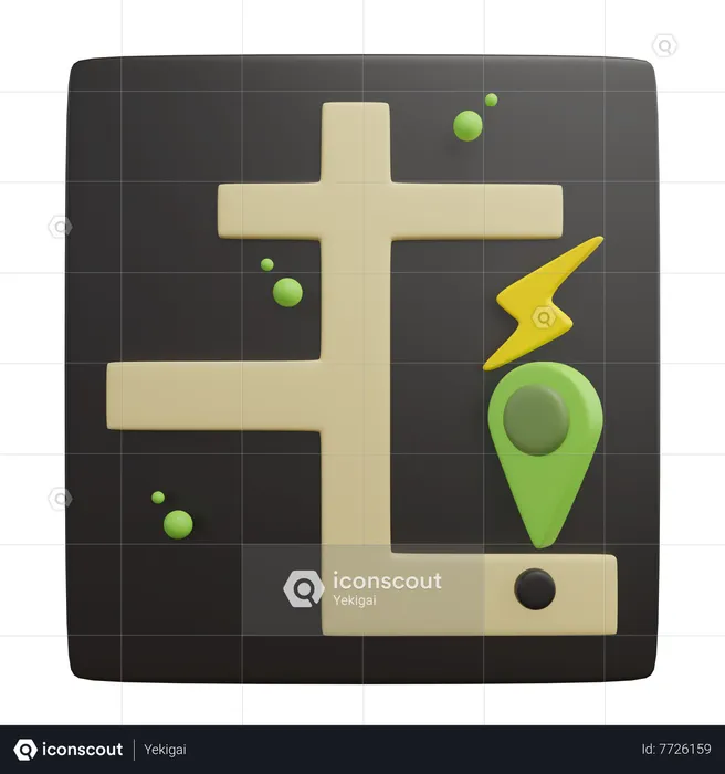 Charging Station Location  3D Icon