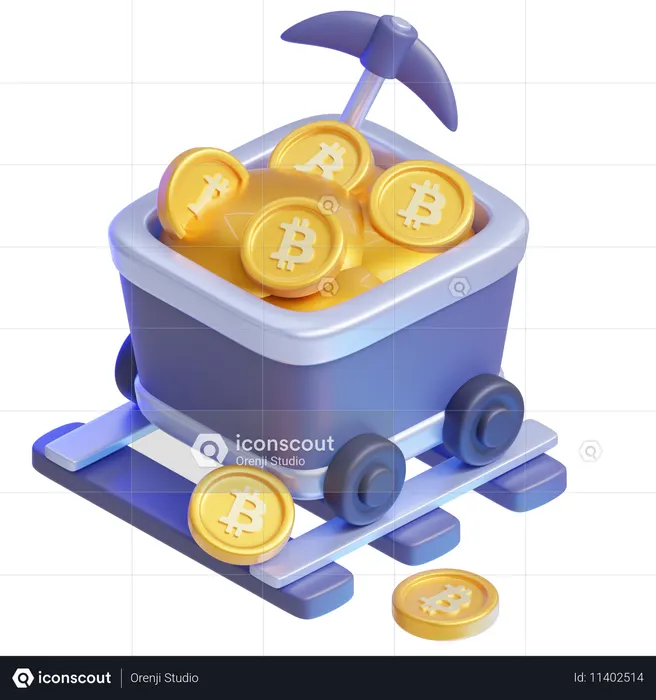 Chariot minier bitcoin  3D Icon