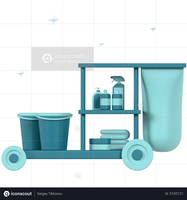 Chariot de nettoyage  3D Icon