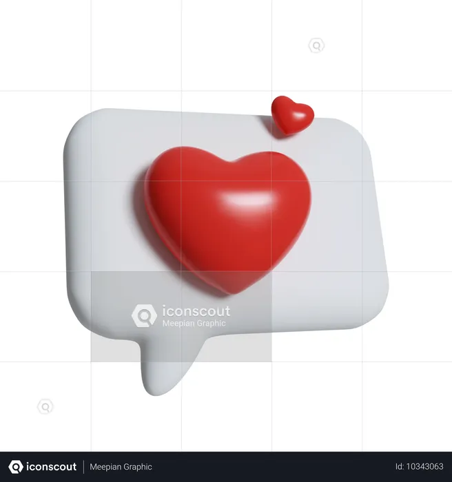 Charla de amor con corazón  3D Icon