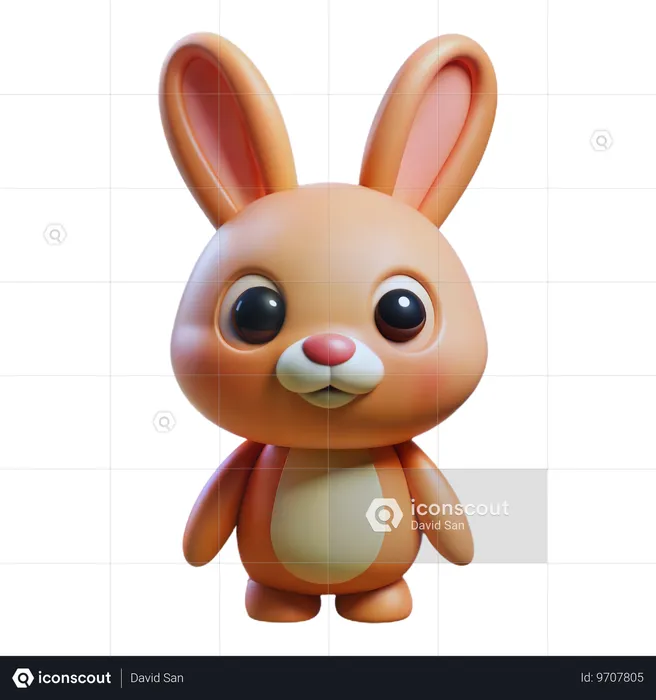 Charming Bunny  3D Icon