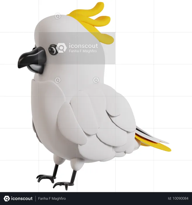 Charming Cockatoo Portrait  3D Icon