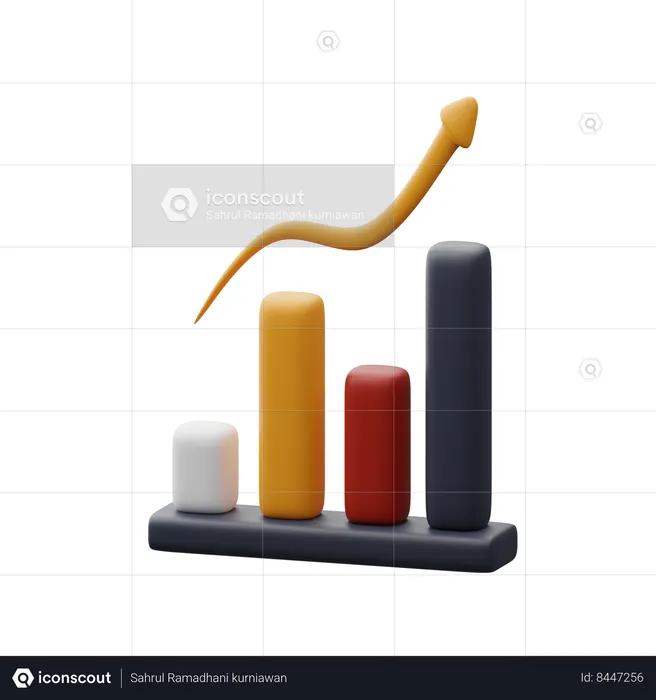 Chart and arrow  3D Icon
