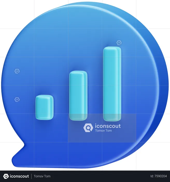 Chart Message  3D Icon