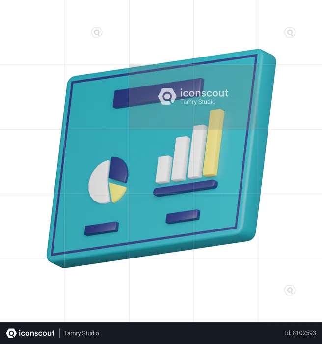Chart Report  3D Icon