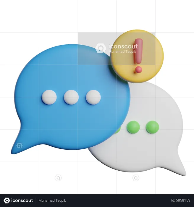 Chat Alert  3D Icon