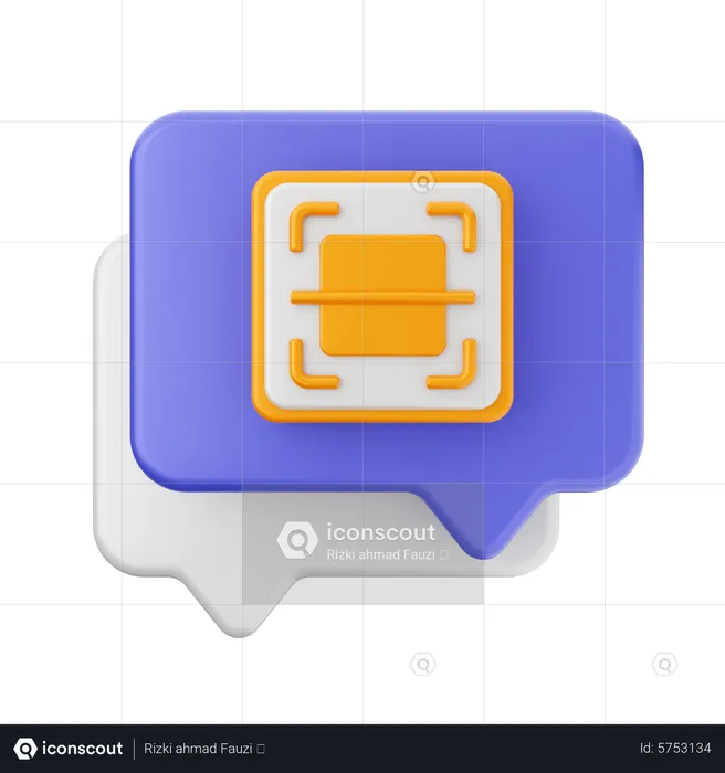 Chat barcode  3D Icon