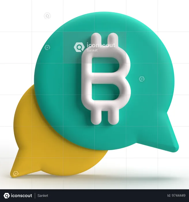 Chat de bitcoins  3D Icon