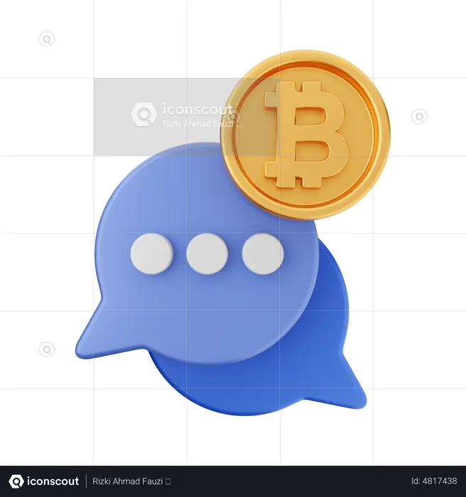 Chat de bitcoins  3D Icon