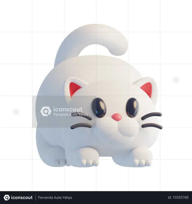 Chat blanc  3D Icon