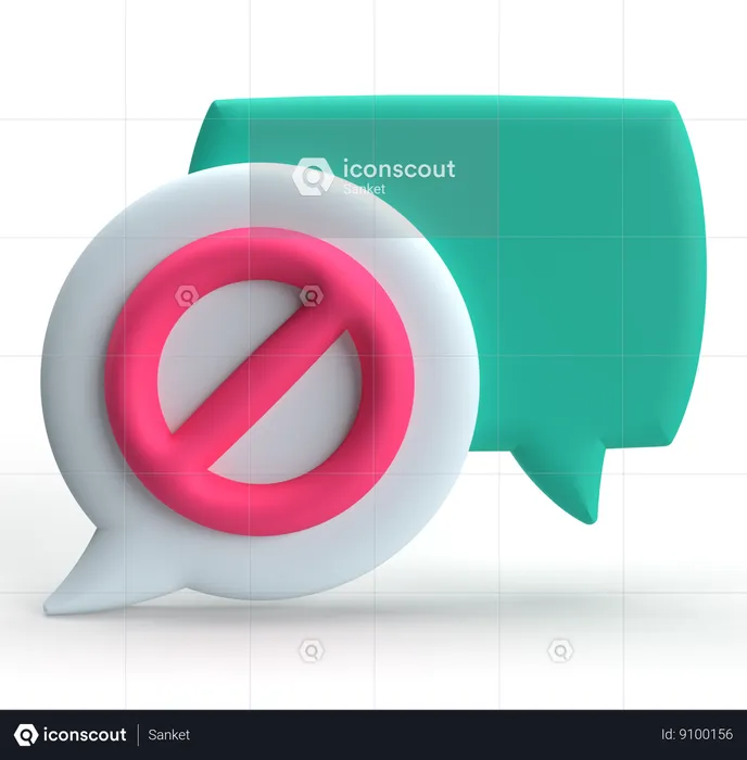 Chat Block  3D Icon