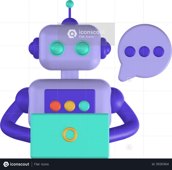 Chat bot  3D Illustration