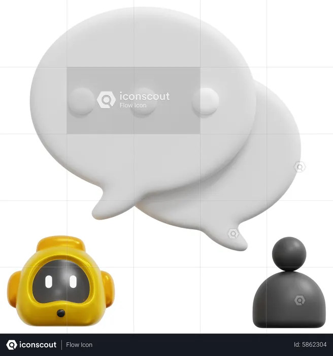 Bot de discussion  3D Icon