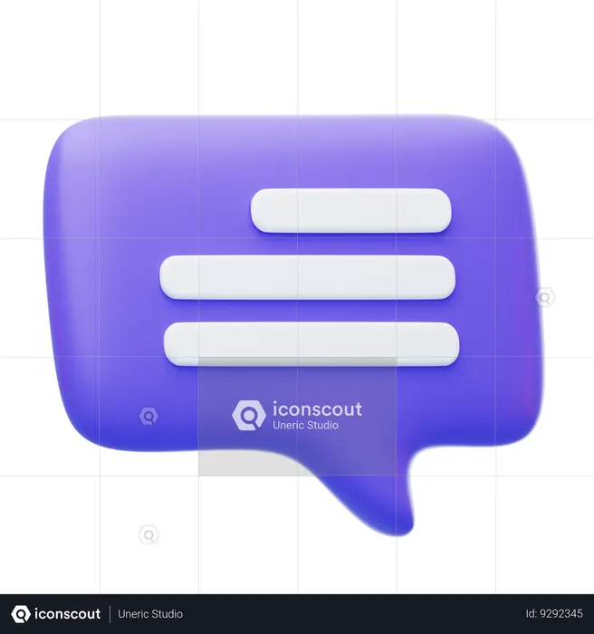 Chat Box 3D Icon download in PNG, OBJ or Blend format