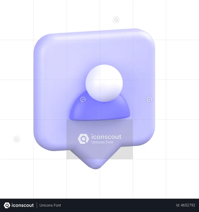 Chat Bubble User  3D Icon