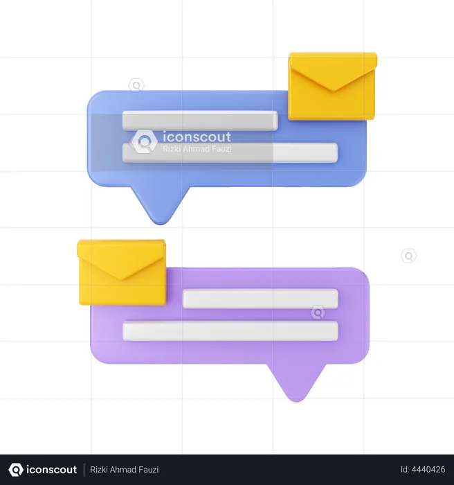 Chat Bubble With Mail  3D Illustration