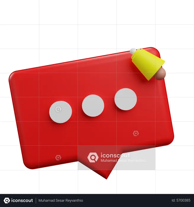 Chat de burbujas con campana  3D Icon